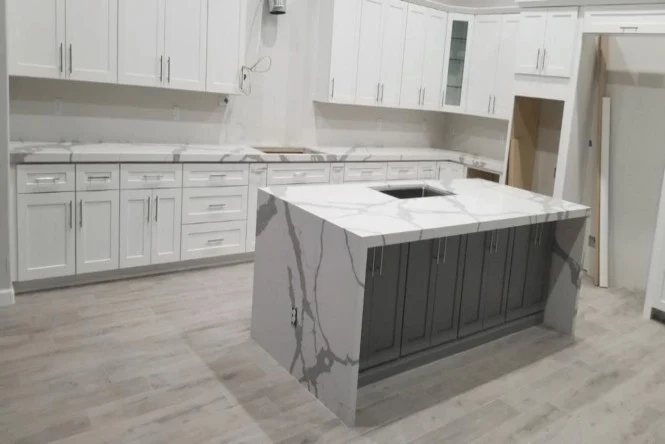 White Galaxy quartz kitchen