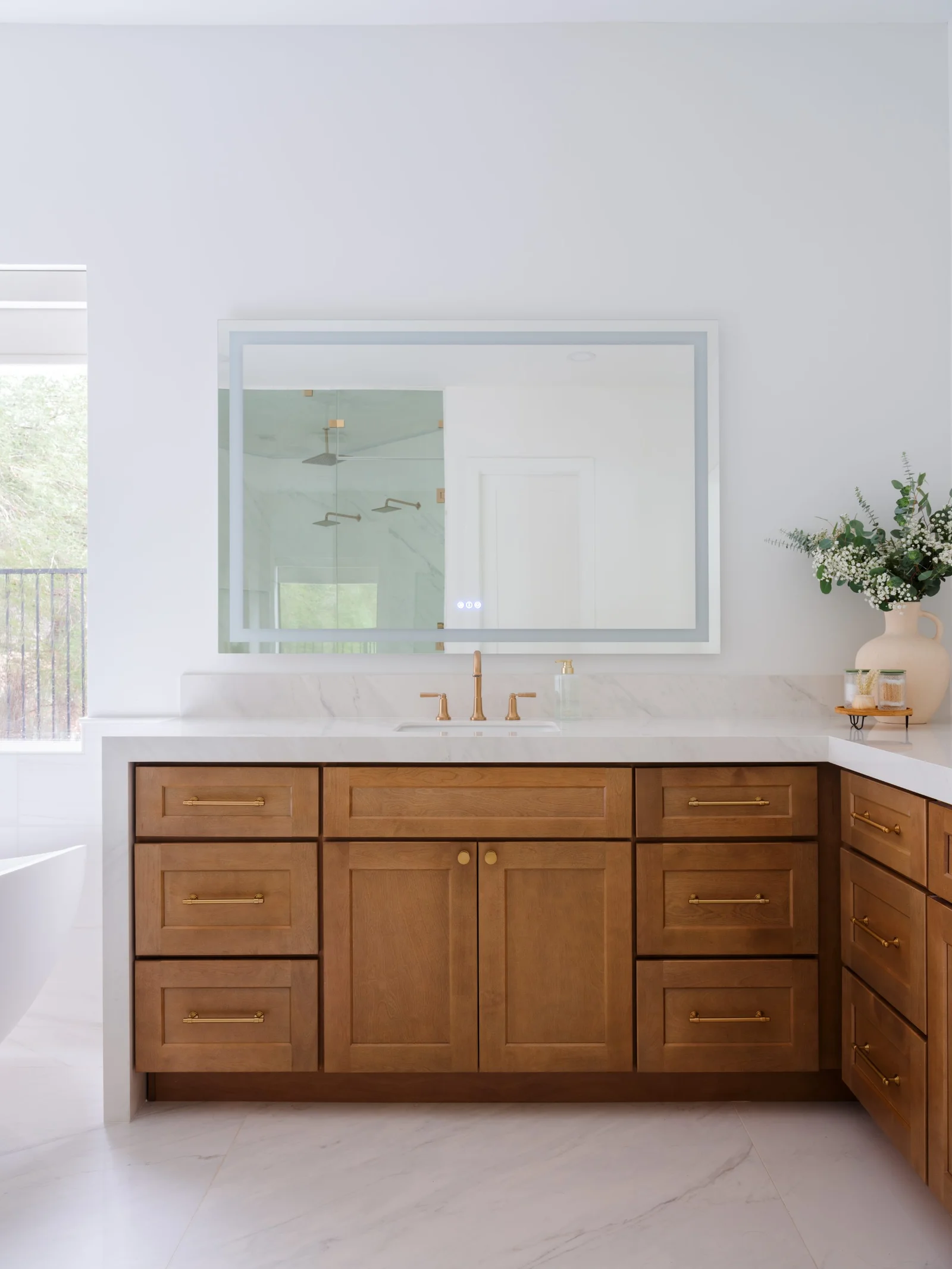 Vanity detail, brass hardware