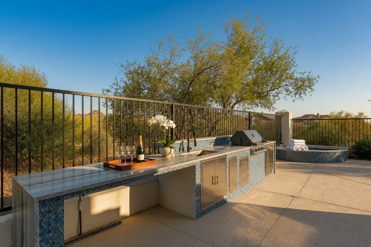 Outdoor kitchen & spa